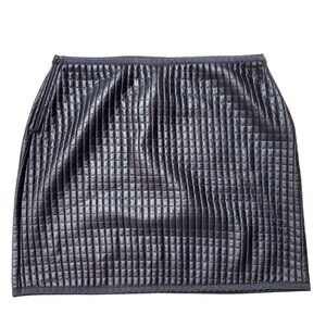 Ralph Lauren Vintage Quilted Black A-Line Skirt With Side Zipper Closure Sz Smal